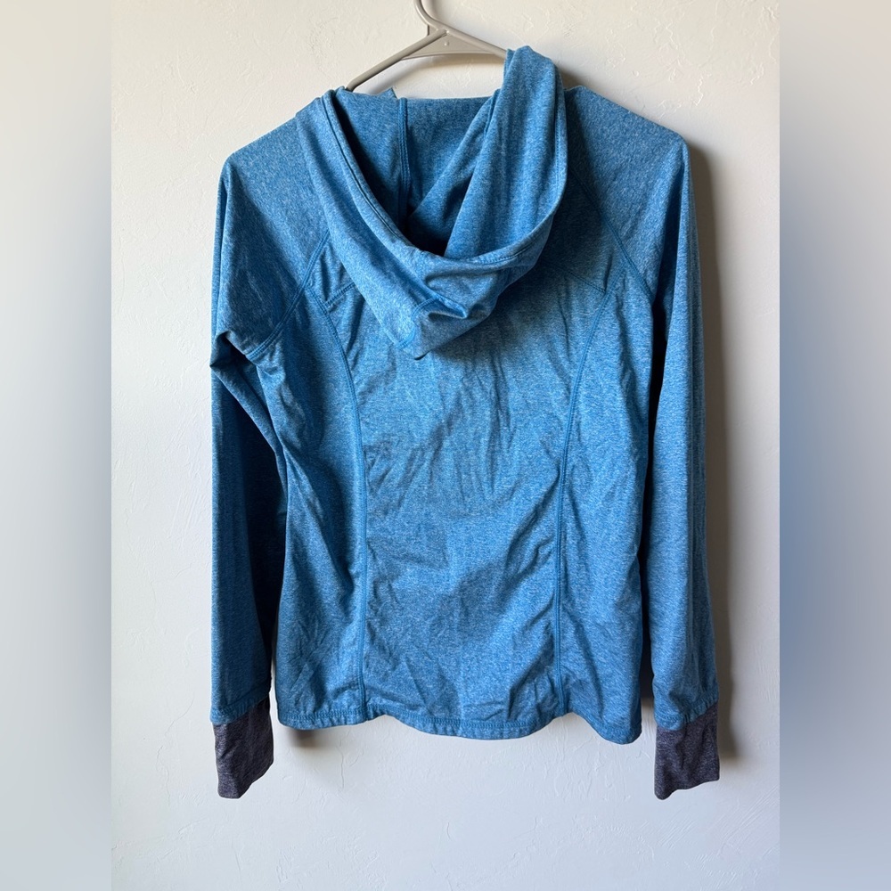 Reebok Active Teal Hooded Pullover w/Thumb Holes - Picture 4 of 6